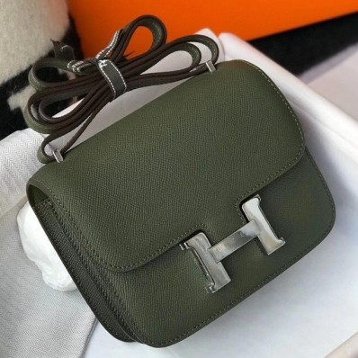 AAA Hermes Constance 18 Handmade Bag In Vert Olive Epsom Leather HD1541Wl50