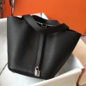 AAA 1:1 Hermes Picotin Lock 18 Bag In Black Clemence Leather HD1797Zg39