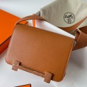 AAA Hermes Geta Handmade Bag In Caramel Chevre Mysore Leather HD666lh85