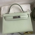 AAA Hermes Kelly Mini II Sellier Handmade Bag In Vert Fizz Chevre Mysore Leather HD1150KV93