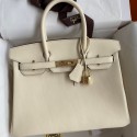 AAAAA Hermes Birkin 30 Retourne Handmade Bag In Nata Swift Leather HD187aM93
