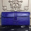 Designer Replica Hermes Jige Elan 29 Clutch In Blue Electric Crocodile Leather HD843CF36