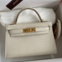 Imitation Hermes Kelly Mini II Sellier Handmade Bag In Craie Swift Calfskin HD1112QQ72