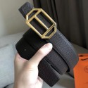 Replica Hermes Pad Reversible Belt In Cafe Clemence Leather HD1782fN93