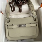 AAA Hermes Jypsiere Mini Handmade Bag In Grey Swift Calfskin HD859Wl50