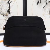 AAA Hermes Medium Bolide Travel Case In Black Cotton HD1491KV93