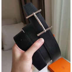 AAA Hermes H d'Ancre Reversible Belt In Black/White Epsom Leather HD722zZ13