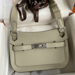 AAA Hermes Jypsiere Mini Handmade Bag In Grey Swift Calfskin HD859Wl50
