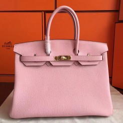 AAAAA Hermes Birkin 40 Handmade Bag In Pink Clemence Leather HD1892aM93