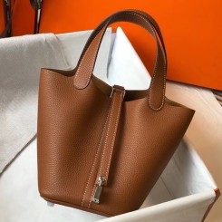 Hermes Picotin Lock 18 Bag In Gold Clemence Leather HD1802Sx31