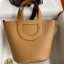 AAA 1:1 Hermes In The Loop 18 Handmade Bag in Biscuit Clemence Leather HD774Zg39
