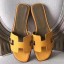 AAA Hermes Oran Sandals In Jaune Epsom Leather HD1689lh85