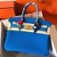 Fake Hermes Birkin 30 Handmade Bag In Blue Clemence Leather HD302zR45