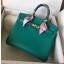 Hermes Birkin 25 Handmade Bag In Malachite Swift Leather HD1477dV68