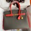 Hermes HSS Birkin 30 Bicolor Bag in Etain and Piment Epsom Calfskin HD763JQ80