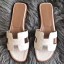 Hermes Oran Sandals In White Ostrich Leather HD1717ju23