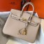 Imitation Hermes Birkin 25cm Bag In Beige Clemence Leather GHW HD120jf20