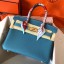 Knockoff Hermes Birkin 30 Handmade Bag In Blue Jean Clemence Leather HD322va68