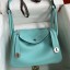 Luxury Hermes Lindy 26 Handmade Bag In Blue Atoll Swift Calfskin HD1378vA84