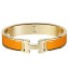 Replica High Quality Hermes Orange Enamel Clic H PM Bracelet HD1764Jh90