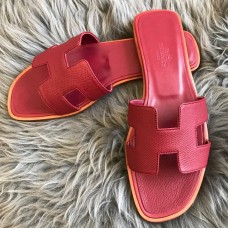 AAA Hermes Oran Slide Sandals In Ruby Epsom Calfskin HD1745zZ13